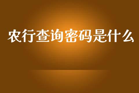 农行查询密码是什么_https://cj001.lansai.wang_金融问答_第1张