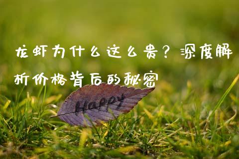 龙虾为什么这么贵？深度解析价格背后的秘密_https://cj001.lansai.wang_保险问答_第1张