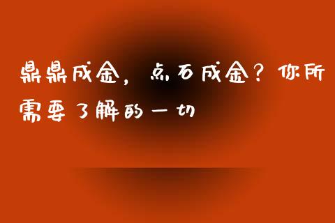 鼎鼎成金，点石成金？你所需要了解的一切_https://cj001.lansai.wang_期货问答_第1张