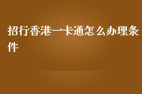 招行香港一卡通怎么办理条件_https://cj001.lansai.wang_金融问答_第1张