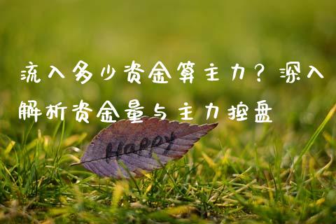 流入多少资金算主力？深入解析资金量与主力控盘_https://cj001.lansai.wang_理财问答_第1张
