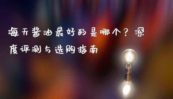 海天酱油最好的是哪个？深度评测与选购指南_https://cj001.lansai.wang_会计问答_第1张