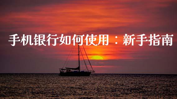 手机银行如何使用：新手指南_https://cj001.lansai.wang_期货问答_第1张