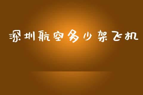 深圳航空多少架飞机_https://cj001.lansai.wang_财经问答_第1张