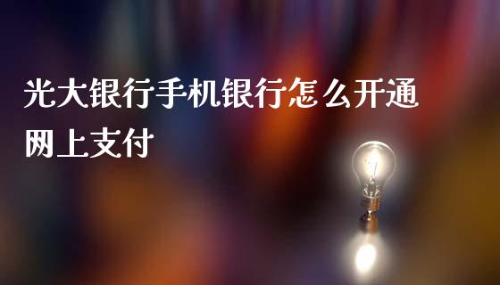 光大银行手机银行怎么开通网上支付_https://cj001.lansai.wang_金融问答_第1张