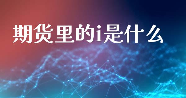 期货里的i是什么_https://cj001.lansai.wang_会计问答_第1张