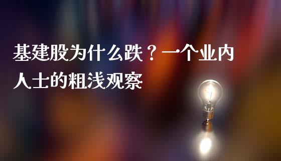 基建股为什么跌？一个业内人士的粗浅观察_https://cj001.lansai.wang_保险问答_第1张