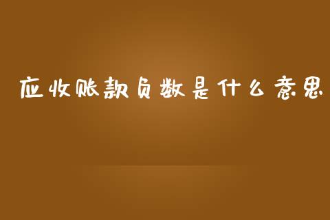 应收账款负数是什么意思_https://cj001.lansai.wang_会计问答_第1张