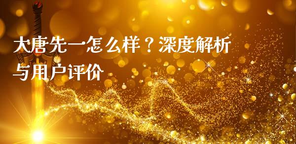 大唐先一怎么样？深度解析与用户评价_https://cj001.lansai.wang_理财问答_第1张