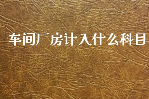 车间厂房计入什么科目_https://cj001.lansai.wang_会计问答_第1张