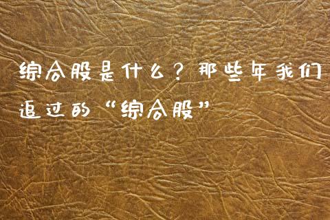 综合股是什么？那些年我们追过的“综合股”_https://cj001.lansai.wang_会计问答_第1张