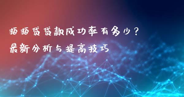 拍拍贷贷款成功率有多少？最新分析与提高技巧_https://cj001.lansai.wang_保险问答_第1张