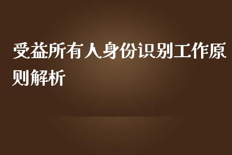 受益所有人身份识别工作原则解析_https://cj001.lansai.wang_财经问答_第1张