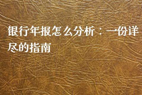 银行年报怎么分析：一份详尽的指南_https://cj001.lansai.wang_财经问答_第1张