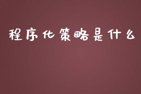 程序化策略是什么_https://cj001.lansai.wang_保险问答_第1张