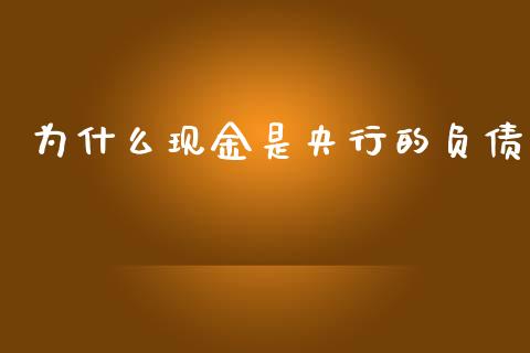为什么现金是央行的负债_https://cj001.lansai.wang_期货问答_第1张