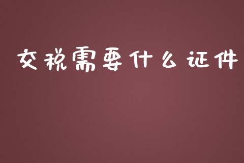 交税需要什么证件_https://cj001.lansai.wang_会计问答_第1张