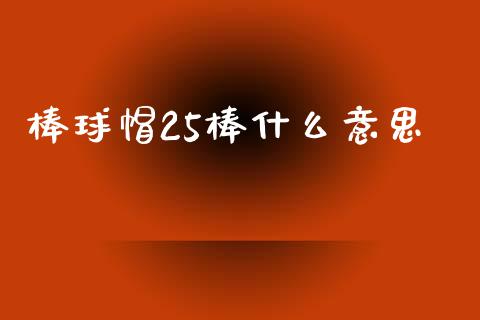 棒球帽25棒什么意思_https://cj001.lansai.wang_保险问答_第1张