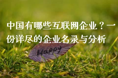 中国有哪些互联网企业？一份详尽的企业名录与分析_https://cj001.lansai.wang_会计问答_第1张