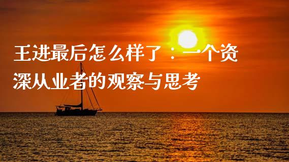 王进最后怎么样了：一个资深从业者的观察与思考_https://cj001.lansai.wang_保险问答_第1张