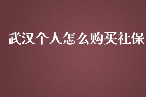 武汉个人怎么购买社保_https://cj001.lansai.wang_保险问答_第1张