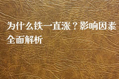 为什么铁一直涨？影响因素全面解析_https://cj001.lansai.wang_会计问答_第1张