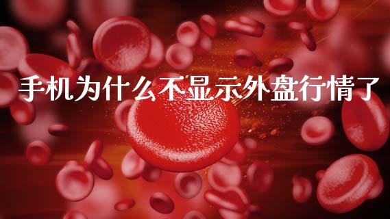 手机为什么不显示外盘行情了_https://cj001.lansai.wang_期货问答_第1张