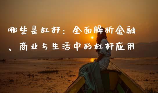 哪些是杠杆：全面解析金融、商业与生活中的杠杆应用_https://cj001.lansai.wang_期货问答_第1张