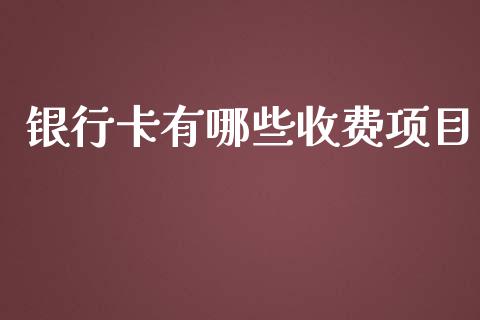 银行卡有哪些收费项目_https://cj001.lansai.wang_股市问答_第1张