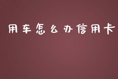 用车怎么办信用卡_https://cj001.lansai.wang_金融问答_第1张