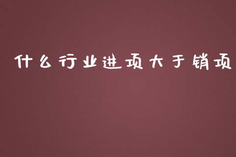 什么行业进项大于销项_https://cj001.lansai.wang_会计问答_第1张