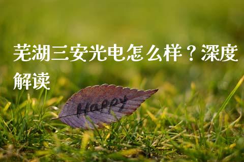 芜湖三安光电怎么样？深度解读_https://cj001.lansai.wang_财经百问_第1张