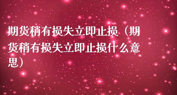 期货稍有损失立即止损（期货稍有损失立即止损什么意思）_https://cj001.lansai.wang_保险问答_第1张