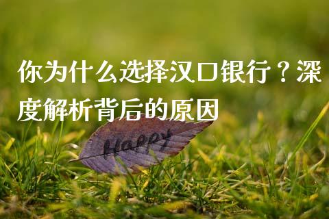 你为什么选择汉口银行?深度解析背后的原因_财经问答_第1张_财经百问网 你为什么选择汉口银行?深度解析背后的原因_https://cj001.lansai.wang_财经问答_第1张