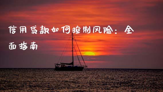 信用贷款如何控制风险：全面指南_https://cj001.lansai.wang_理财问答_第1张