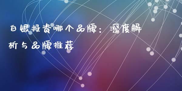 白银投资哪个品牌：深度解析与品牌推荐_https://cj001.lansai.wang_金融问答_第1张