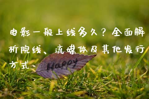 电影一般上线多久？全面解析院线、流媒体及其他发行方式_https://cj001.lansai.wang_保险问答_第1张