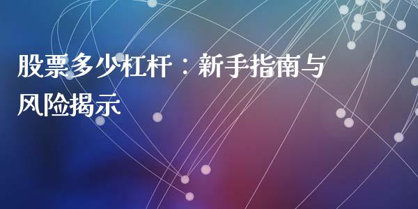 股票多少杠杆：新手指南与风险揭示_https://cj001.lansai.wang_会计问答_第1张