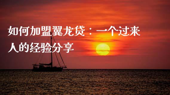 如何加盟翼龙贷：一个过来人的经验分享_https://cj001.lansai.wang_期货问答_第1张