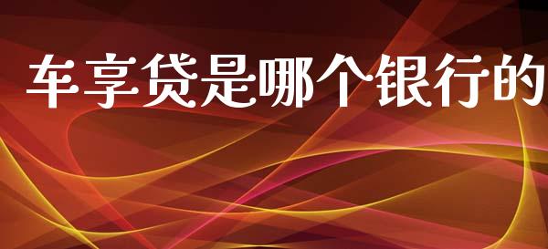 车享贷是哪个银行的_https://cj001.lansai.wang_股市问答_第1张