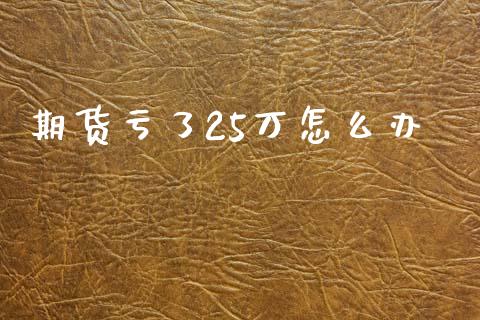 期货亏了25万怎么办_https://cj001.lansai.wang_理财问答_第1张