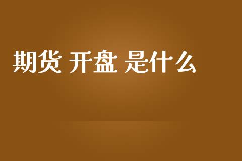 期货 开盘 是什么_https://cj001.lansai.wang_保险问答_第1张