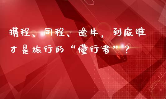 携程、同程、途牛，到底谁才是旅行的“懂行者”？_https://cj001.lansai.wang_财经百问_第1张
