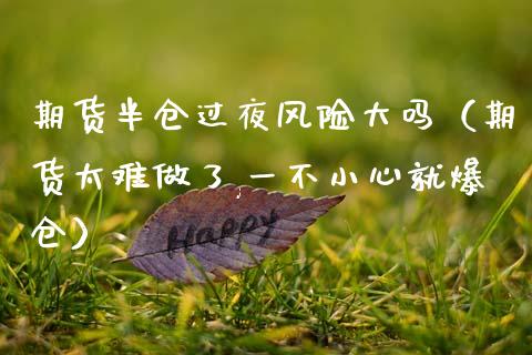 期货半仓过夜风险大吗（期货太难做了,一不小心就爆仓）_https://cj001.lansai.wang_财经问答_第1张