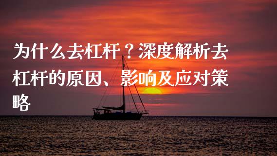 为什么去杠杆？深度解析去杠杆的原因、影响及应对策略_https://cj001.lansai.wang_会计问答_第1张