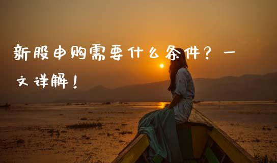 新股申购需要什么条件？一文详解！_https://cj001.lansai.wang_股市问答_第1张