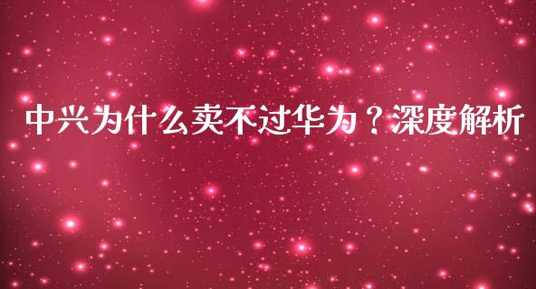 中兴为什么卖不过华为？深度解析_https://cj001.lansai.wang_财经百问_第1张