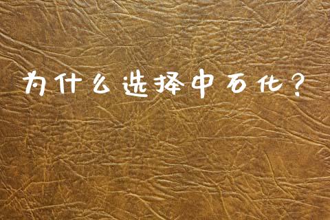 为什么选择中石化？_https://cj001.lansai.wang_期货问答_第1张