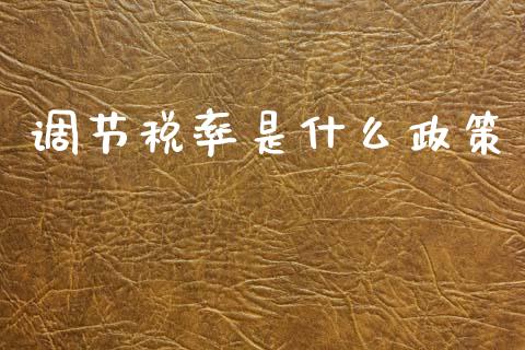 调节税率是什么政策_https://cj001.lansai.wang_会计问答_第1张