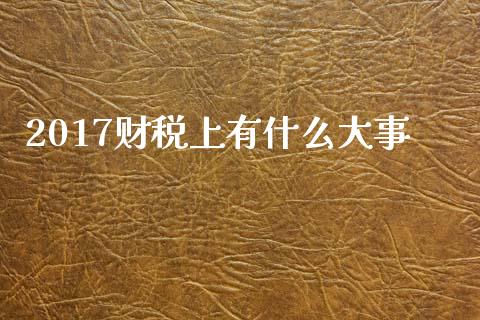 2017财税上有什么大事_https://cj001.lansai.wang_会计问答_第1张